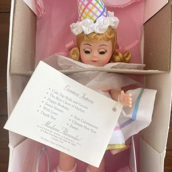 Madame Alexander Happy Birthday Doll Pin The Tail On The Donkey 21080 Box Stand